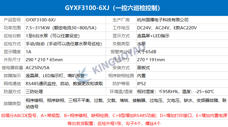 一控六GYXF3100-6XJ，手動自動低頻巡檢