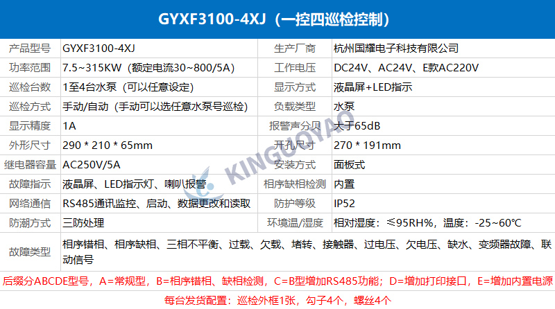 消防泵巡檢控制器GYXF3100-4XJ，一控四低速巡檢